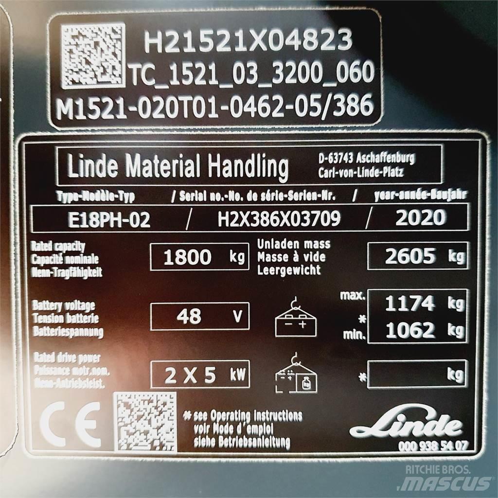 Linde E18PH Ηλεκτρικά περονοφόρα ανυψωτικά κλαρκ
