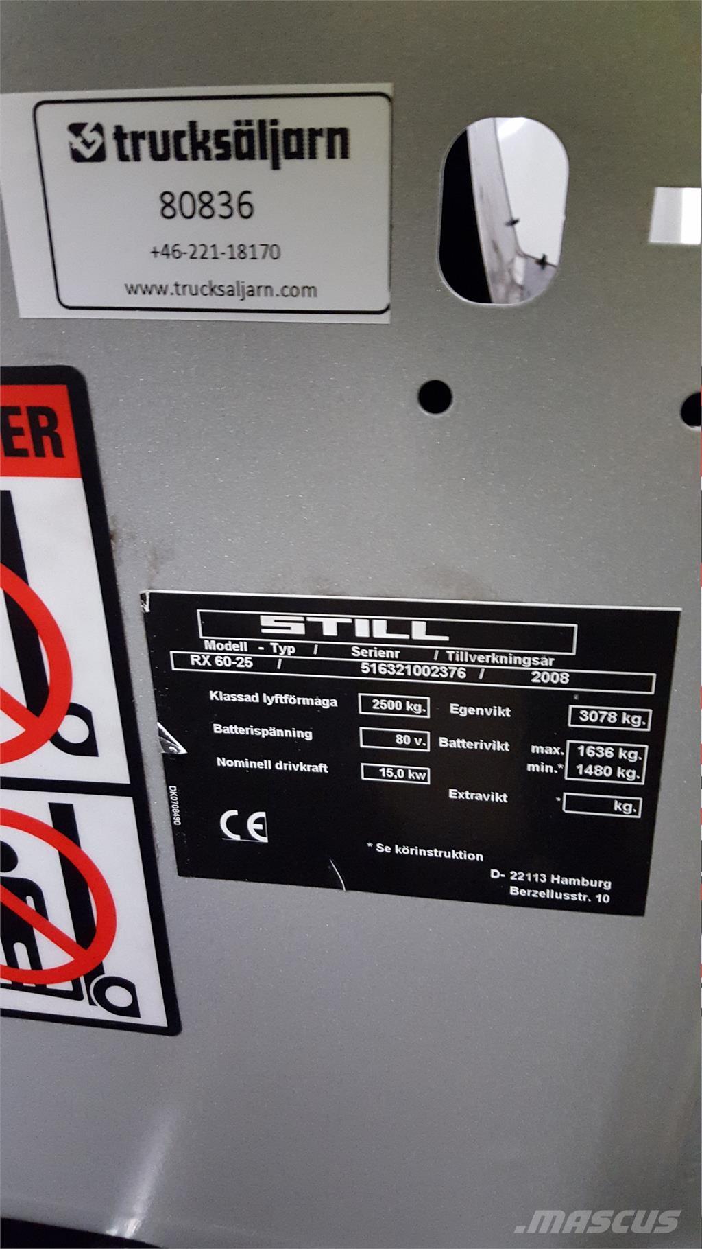 Still RX60-25 Ηλεκτρικά περονοφόρα ανυψωτικά κλαρκ