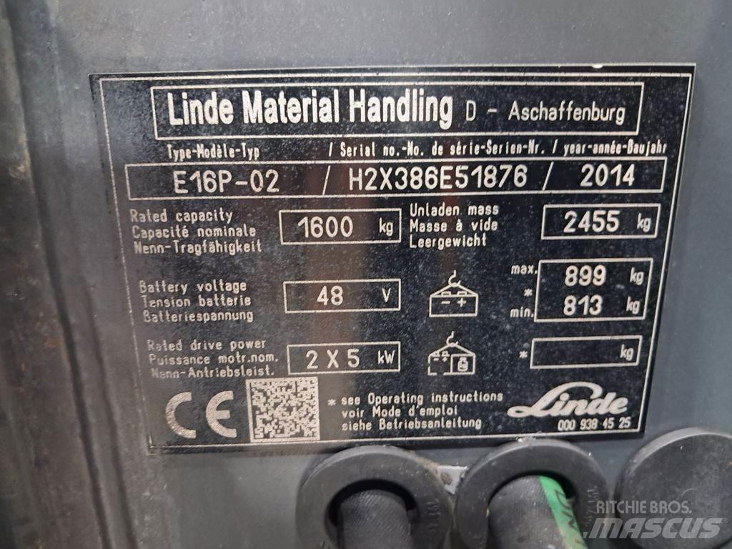 Linde E16P-02 Ηλεκτρικά περονοφόρα ανυψωτικά κλαρκ