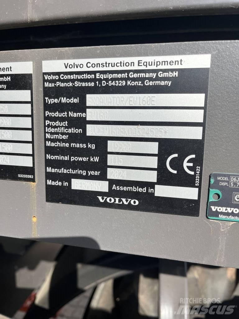 Volvo EW160E Εκσκαφείς με τροχούς - λάστιχα
