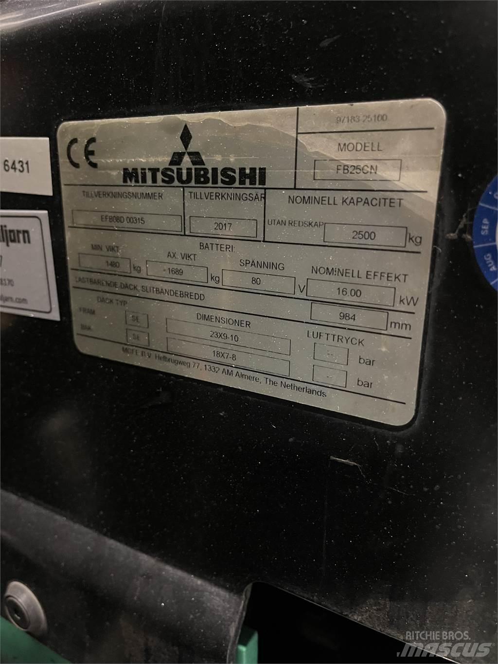 Mitsubishi FB25CN Ηλεκτρικά περονοφόρα ανυψωτικά κλαρκ