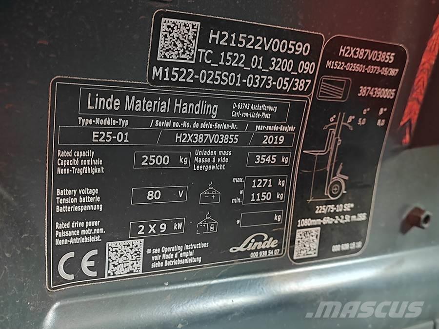 Linde E25-01 Ηλεκτρικά περονοφόρα ανυψωτικά κλαρκ