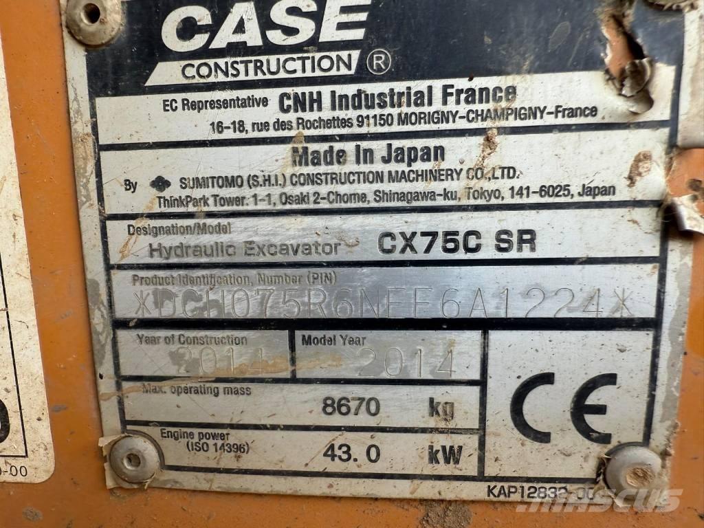 CASE CX 75 C SR Μίνι εκσκαφείς 7t - 12t