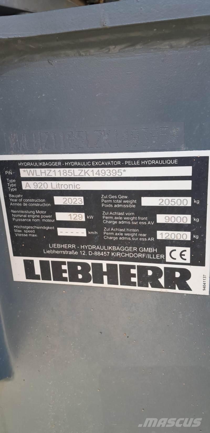 Liebherr A920 Εκσκαφείς με τροχούς - λάστιχα