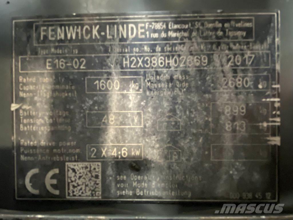 Linde E16-02 Ηλεκτρικά περονοφόρα ανυψωτικά κλαρκ