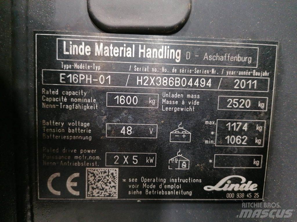 Linde E16PH-01 Ηλεκτρικά περονοφόρα ανυψωτικά κλαρκ