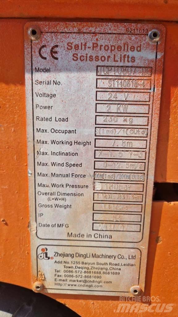 Dingli JCPT 0807 DC Ανυψωτήρες ψαλιδωτής άρθρωσης