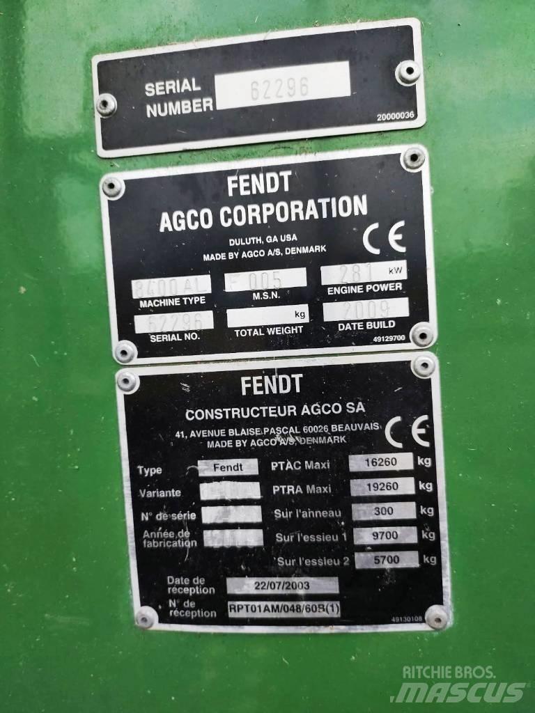 Fendt 8400 P AL Θεριζοαλωνιστικές μηχανές