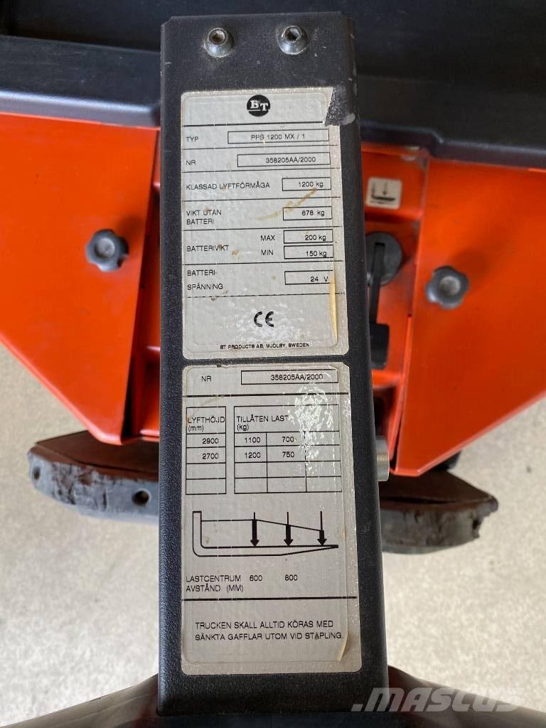 BT PPS 1200 MX / 1 Παλετοφόρα πεζού χειριστή με ιστό