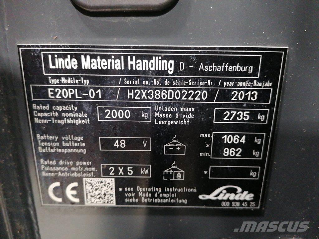 Linde E20PL-01 Ηλεκτρικά περονοφόρα ανυψωτικά κλαρκ