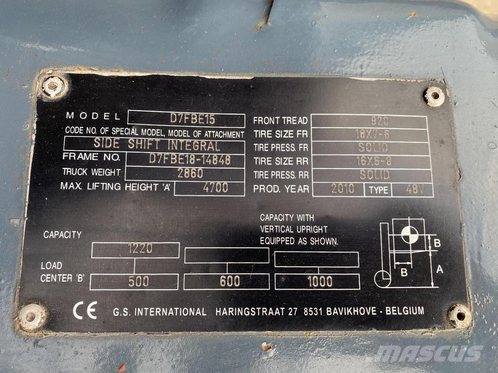 Toyota 7FBEF15 Ηλεκτρικά περονοφόρα ανυψωτικά κλαρκ