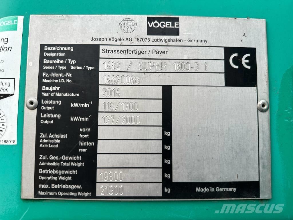 Vögele Super 1800-3i Επίστρωση ασφάλτου