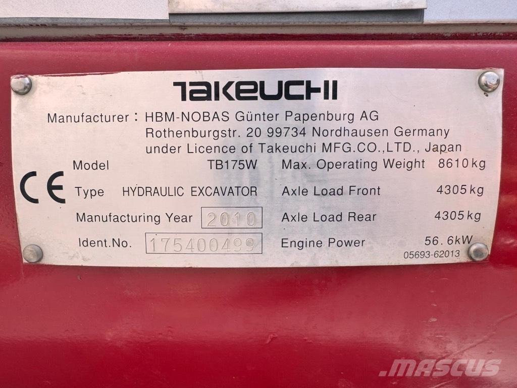 Takeuchi TB 175 W Εκσκαφείς με τροχούς - λάστιχα