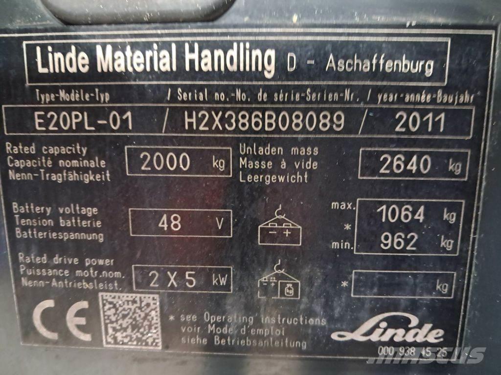 Linde E20PL-01 Ηλεκτρικά περονοφόρα ανυψωτικά κλαρκ