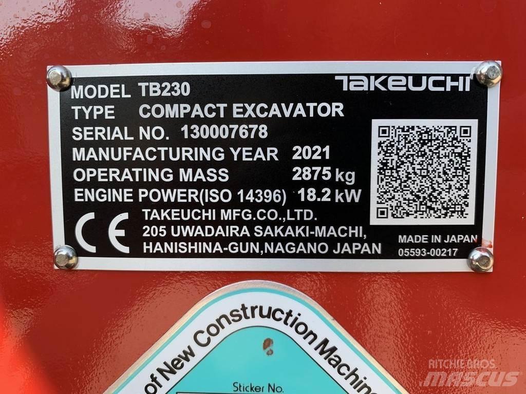 Takeuchi TB230 V3 Εκσκαφάκι (διαβολάκι) < 7t