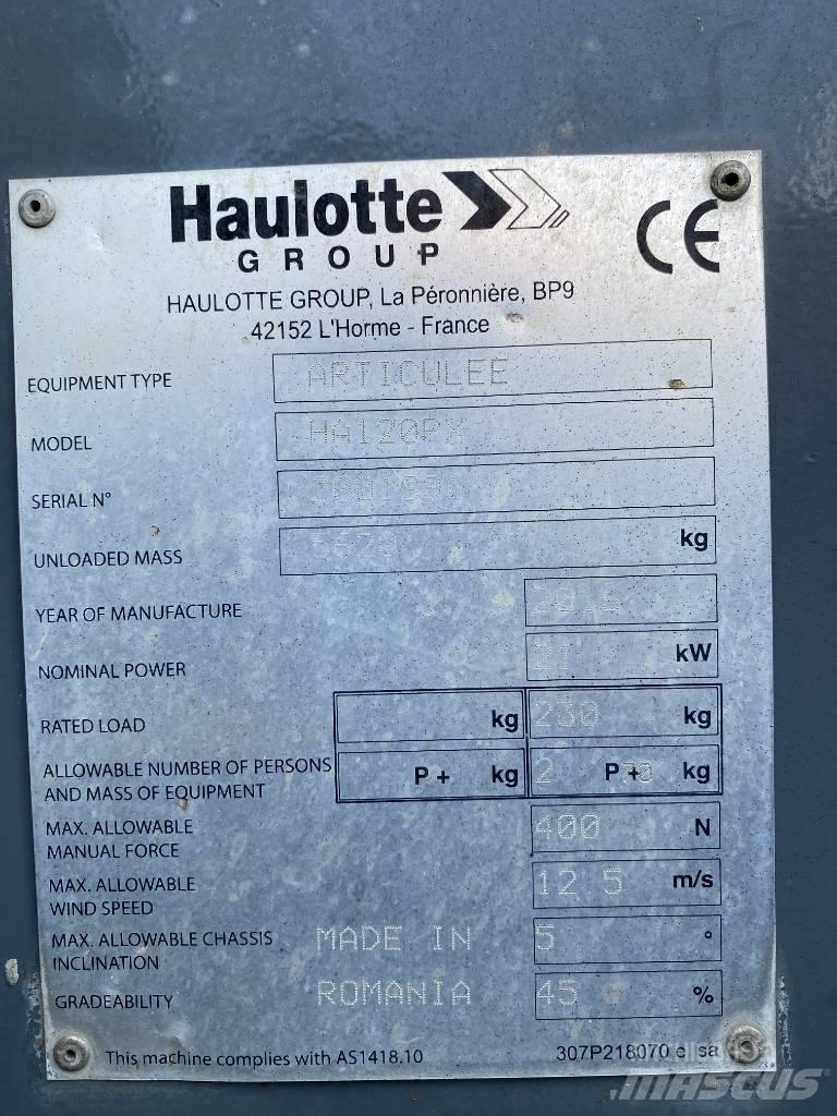 Haulotte HA 120 P Ανυψωτήρες με αρθρωτό βραχίονα