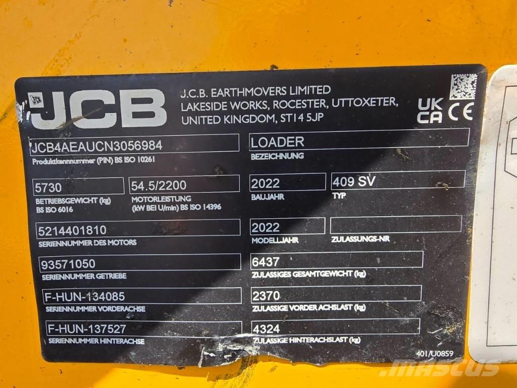 JCB 409SV Φορτωτές με λάστιχα (Τροχοφόροι)