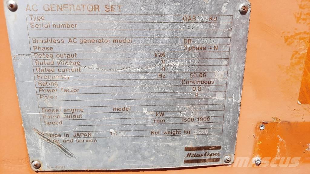 Atlas Copco QAS 125 Γεννήτριες ντίζελ