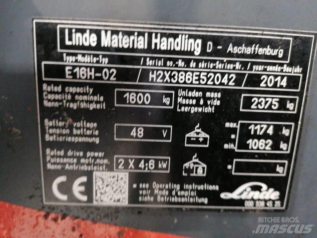 Linde E16H-02 Ηλεκτρικά περονοφόρα ανυψωτικά κλαρκ