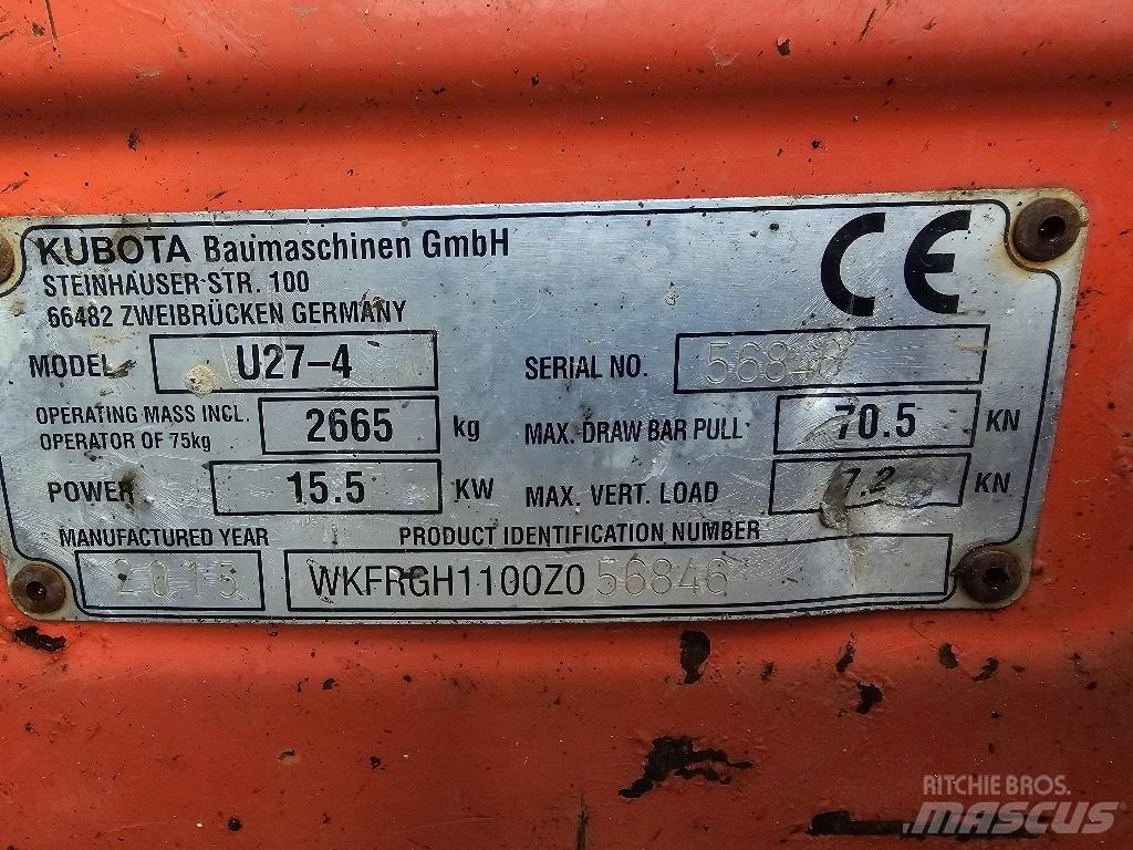 Kubota U 27-4 Εκσκαφάκι (διαβολάκι) < 7t