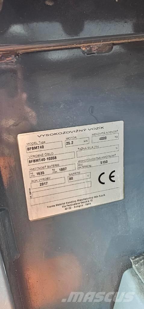 Toyota 8FBMT40 Ηλεκτρικά περονοφόρα ανυψωτικά κλαρκ