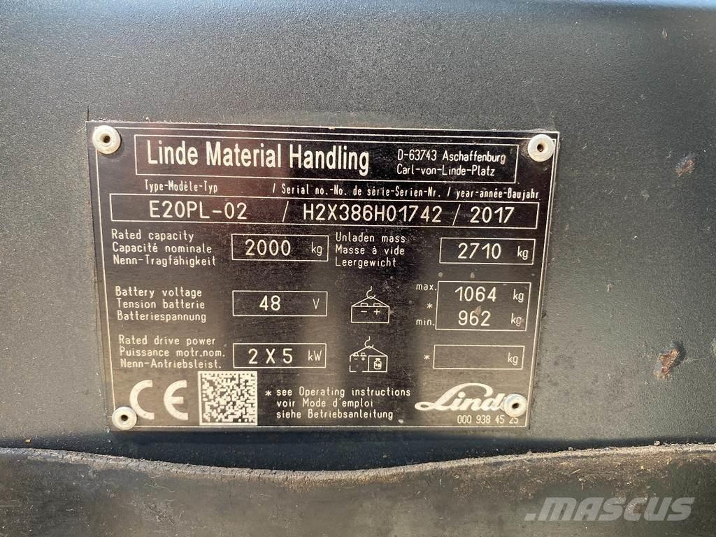Linde E20PL-02 Ηλεκτρικά περονοφόρα ανυψωτικά κλαρκ