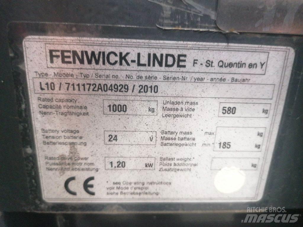 Linde L10 Παλετοφόρα πεζού χειριστή με ιστό