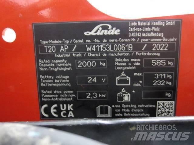 Linde T20AP Χειροκίνητο περονοφόρο ανυψωτικό με πλατφόρμα