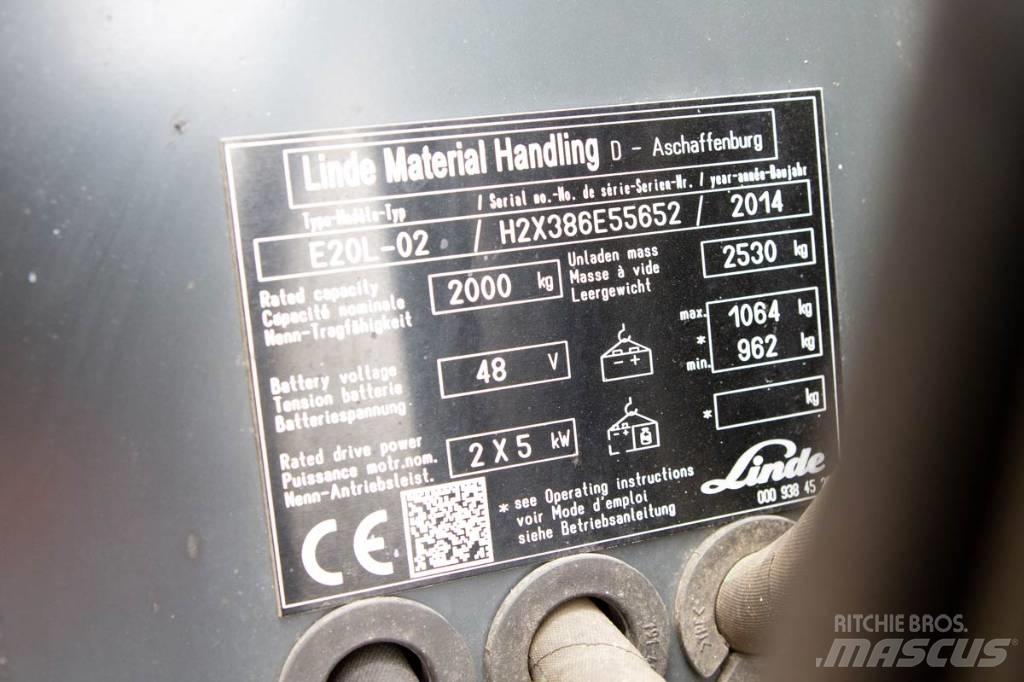 Linde E20L-02 Ηλεκτρικά περονοφόρα ανυψωτικά κλαρκ