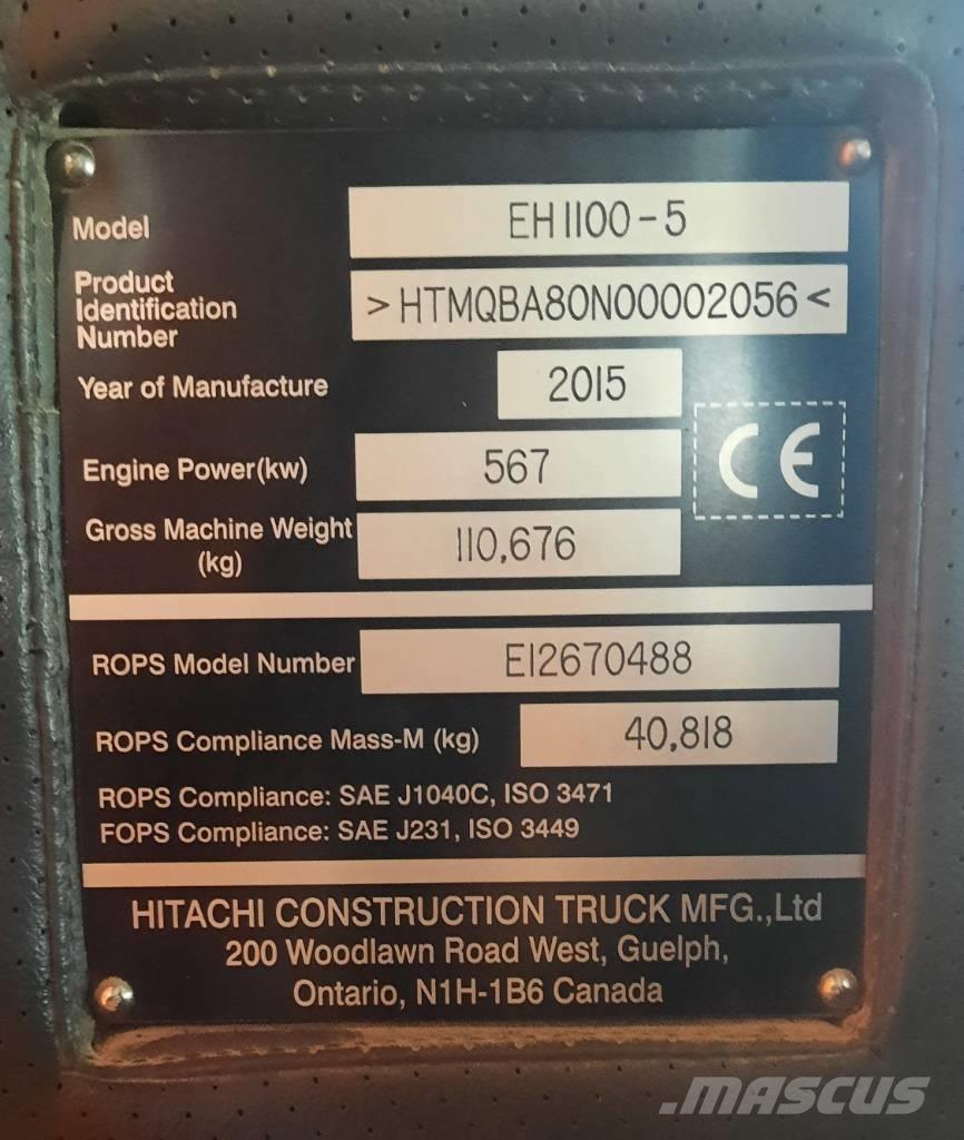 Hitachi EH 1100-5 Άκαμπτα Dumper με ανατρεπόμενο κάδο
