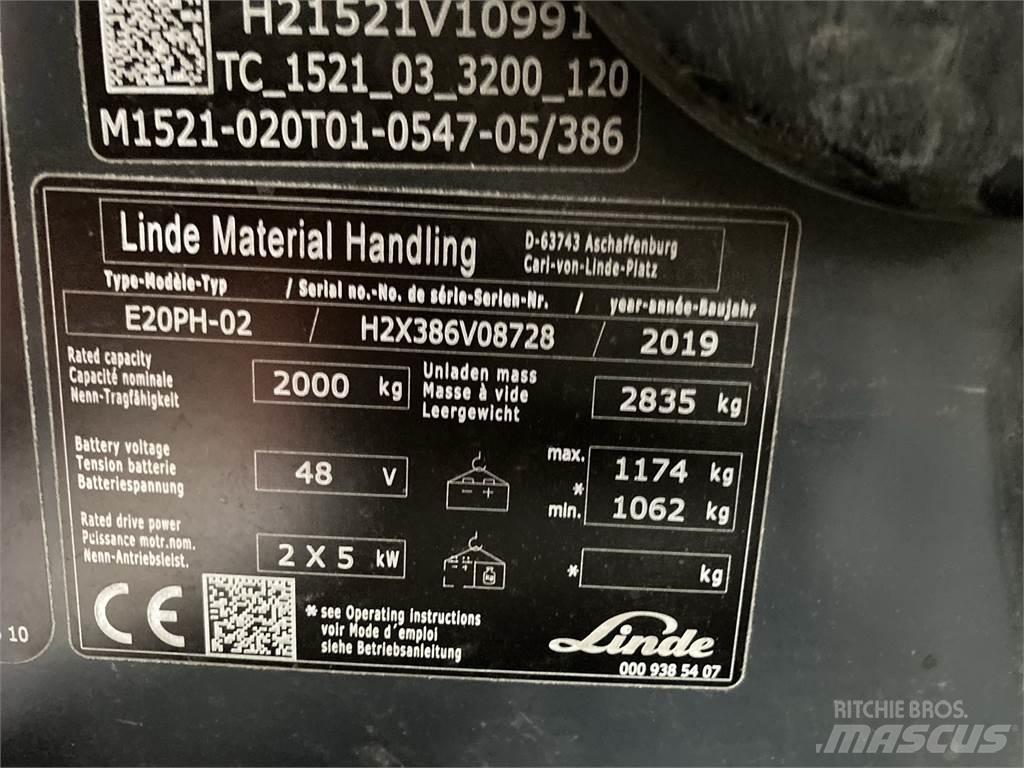 Linde E20PH Ηλεκτρικά περονοφόρα ανυψωτικά κλαρκ