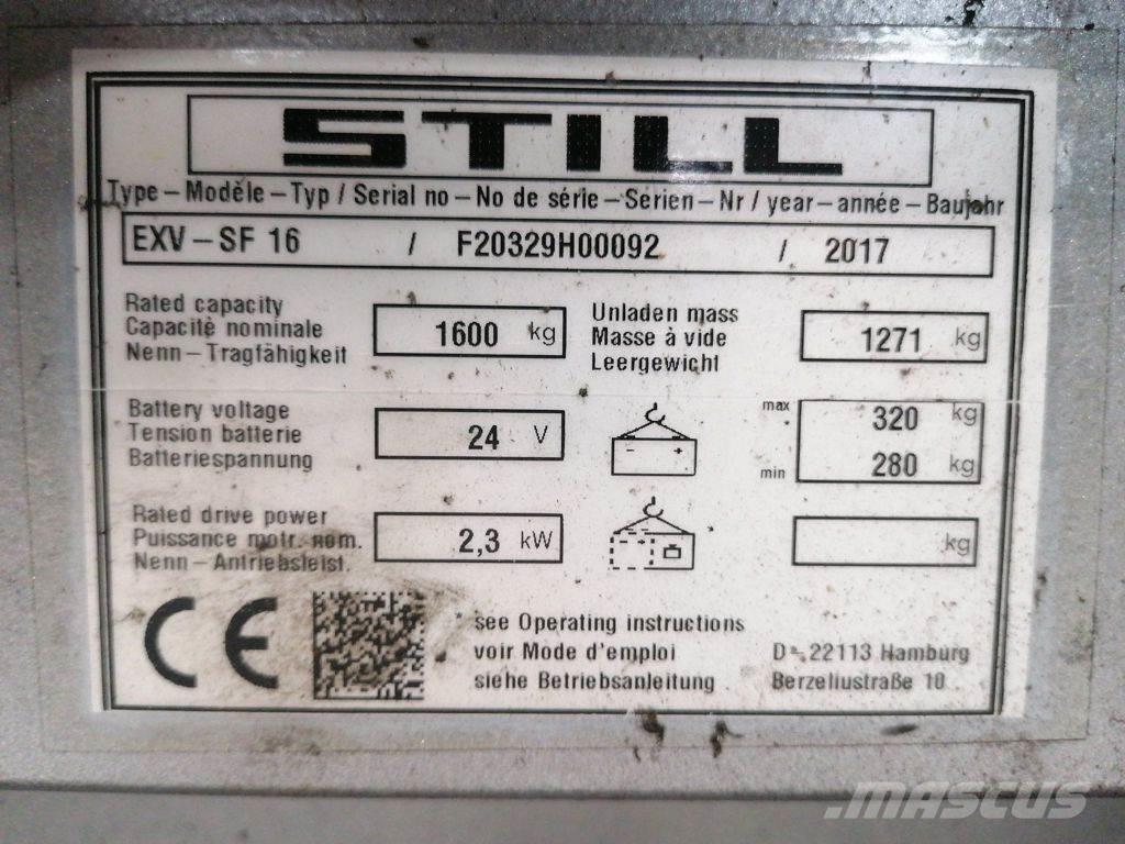 Still EXV SF 16 Παλετοφόρα πεζού χειριστή με ιστό
