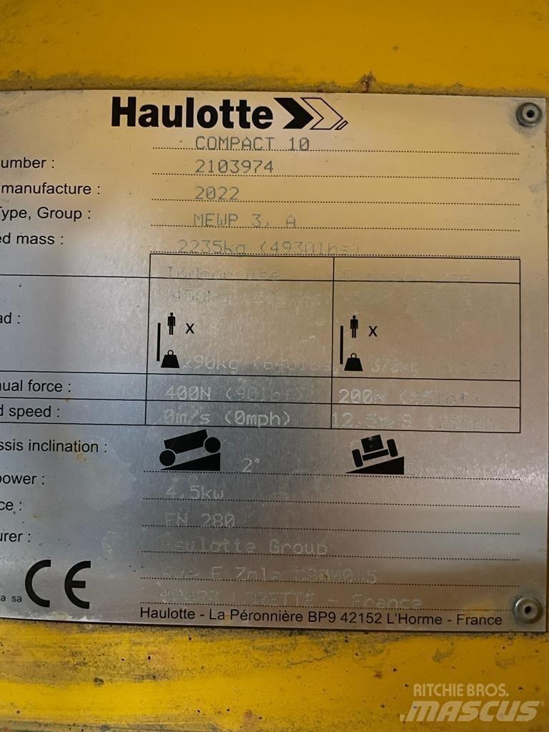 Haulotte Compact 10 Ανυψωτήρες ψαλιδωτής άρθρωσης