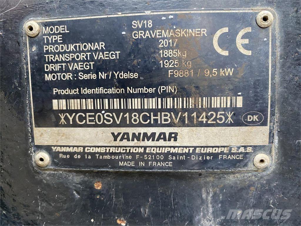 Yanmar SV18 Εκσκαφείς με τροχούς - λάστιχα