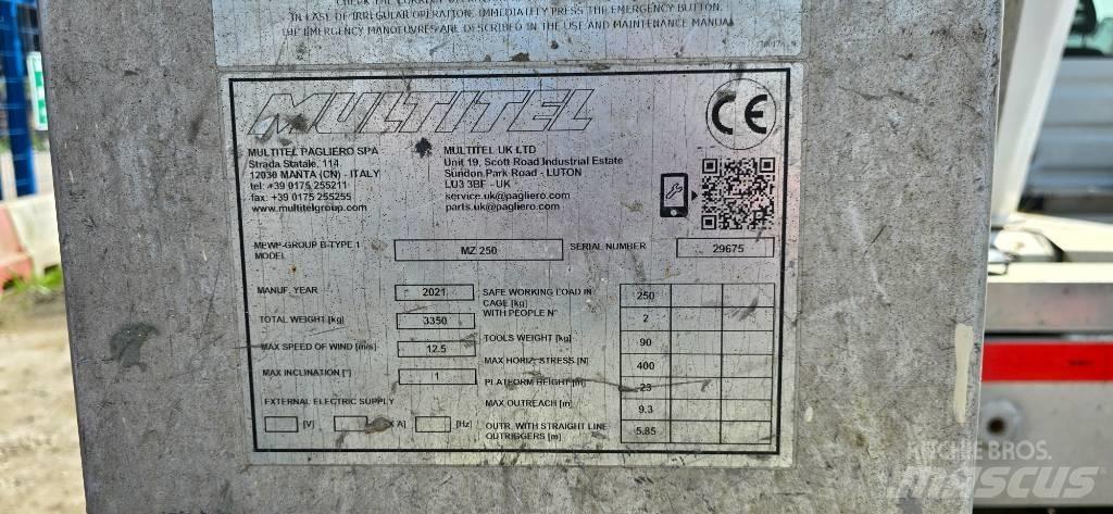 Multitel MZ250 Εναέριες πλατφόρμες τοποθετημένες σε φορτηγό