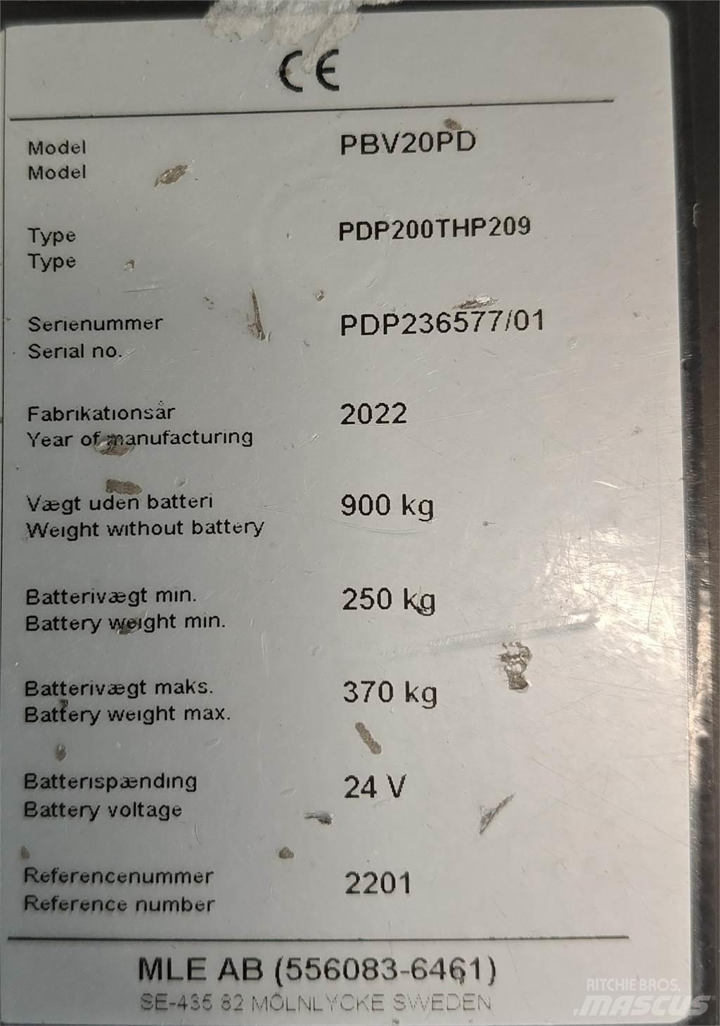 Mitsubishi PBV20PD Χειροκίνητο περονοφόρο ανυψωτικό με πλατφόρμα