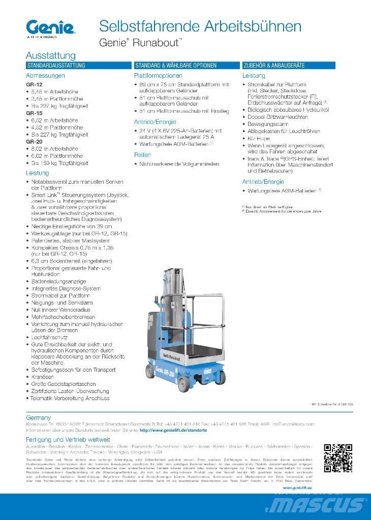 Genie GR-20 Ανυψωτήρες με κατακόρυφους πυλώνες
