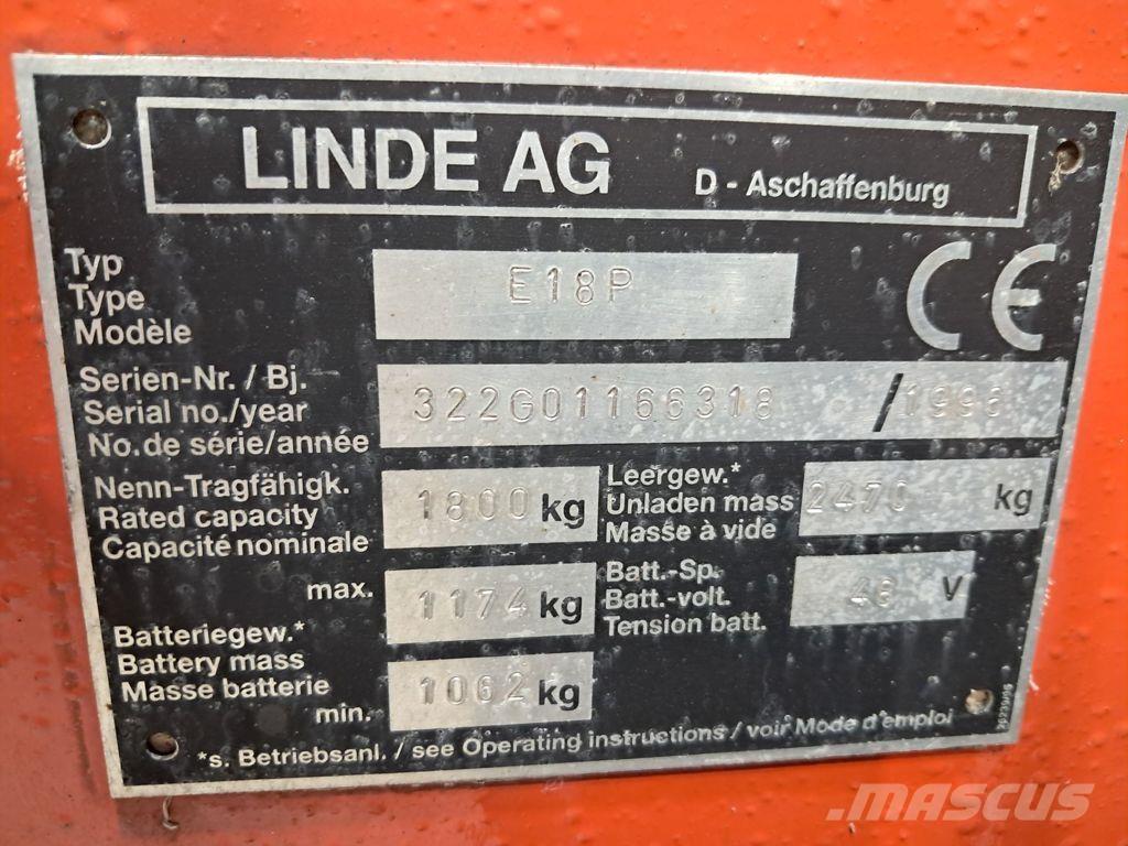 Linde E18P Ηλεκτρικά περονοφόρα ανυψωτικά κλαρκ