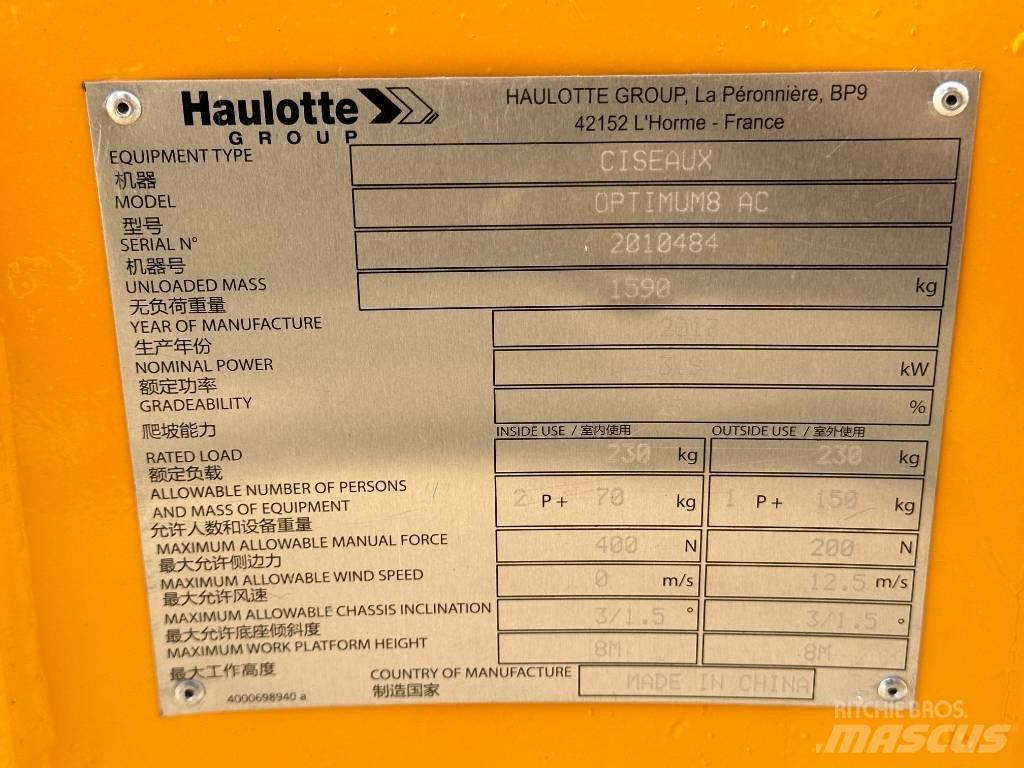 Haulotte OPTIMUM 8 Ανυψωτήρες ψαλιδωτής άρθρωσης