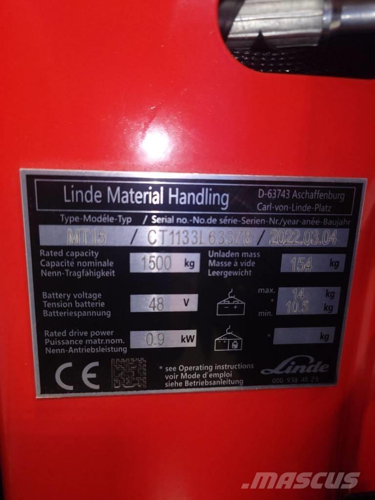 Linde MT15/1133 Χειροκίνητο περονοφόρο ανυψωτικό