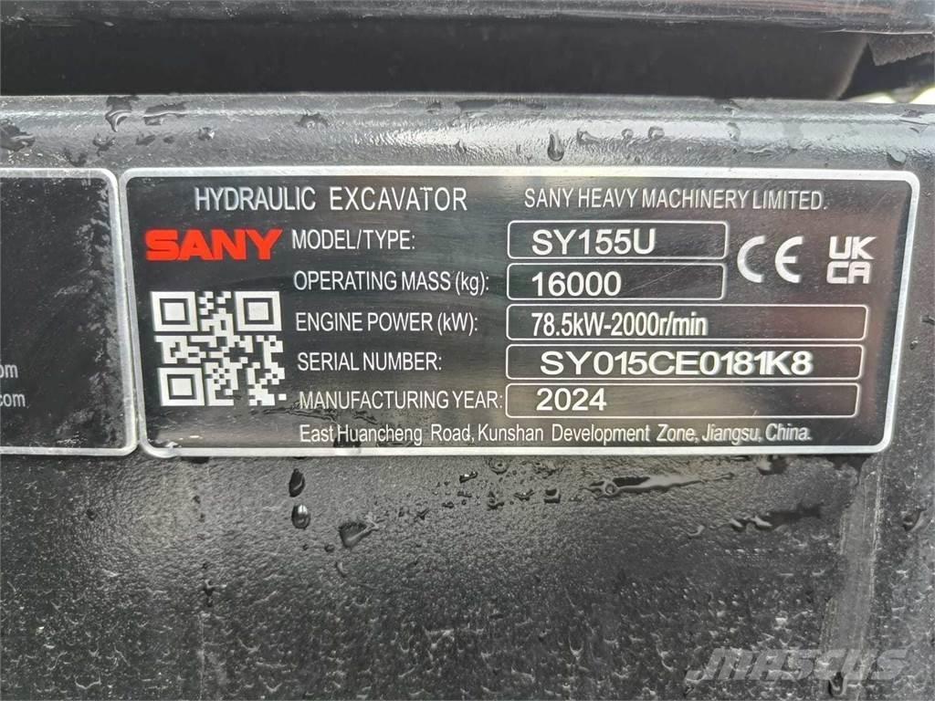 Sany SY155U Εκσκαφείς με ερπύστριες
