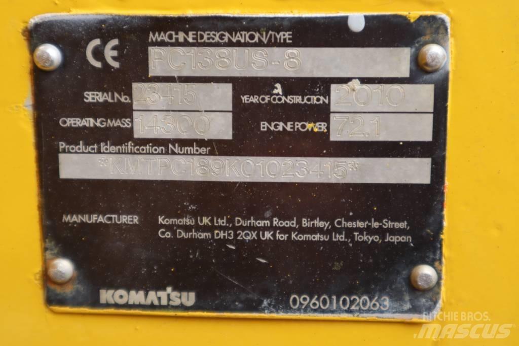 Komatsu PC138US-8 Εκσκαφείς με ερπύστριες