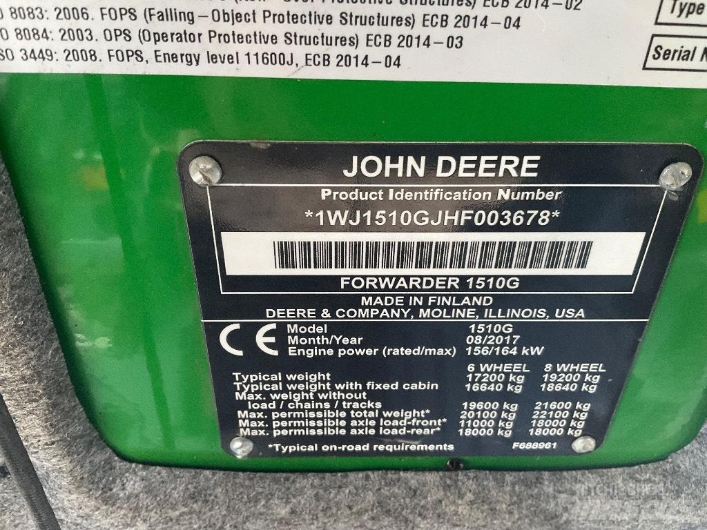 John Deere 1510G Μεταφορείς ξυλείας