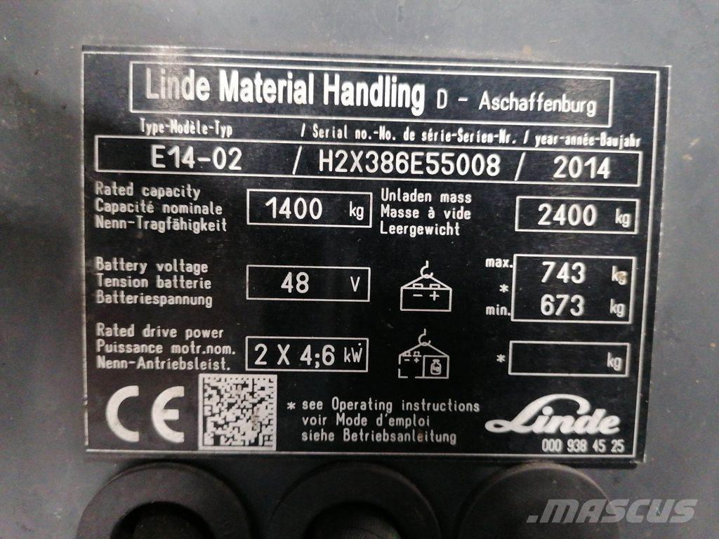 Linde E14-02 Ηλεκτρικά περονοφόρα ανυψωτικά κλαρκ