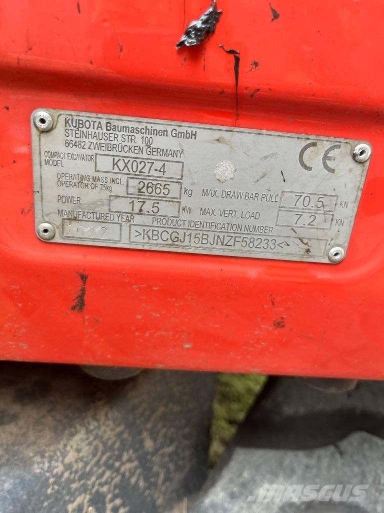 Kubota KX 027-4 Εκσκαφάκι (διαβολάκι) < 7t