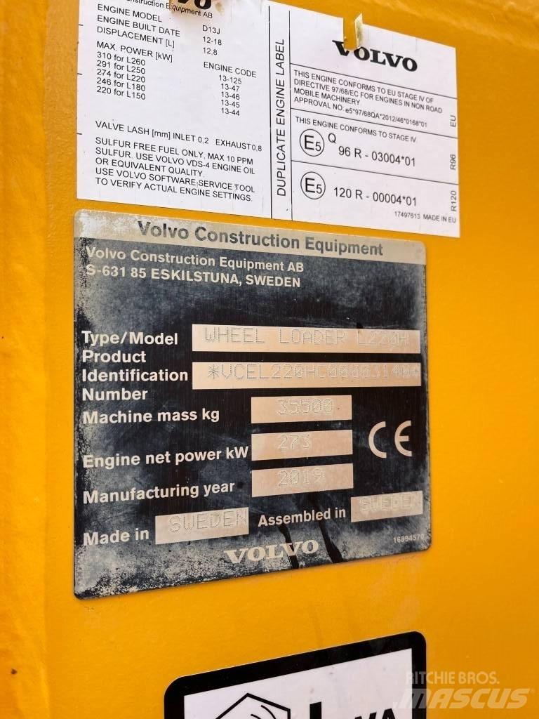 Volvo L220H Φορτωτές με λάστιχα (Τροχοφόροι)