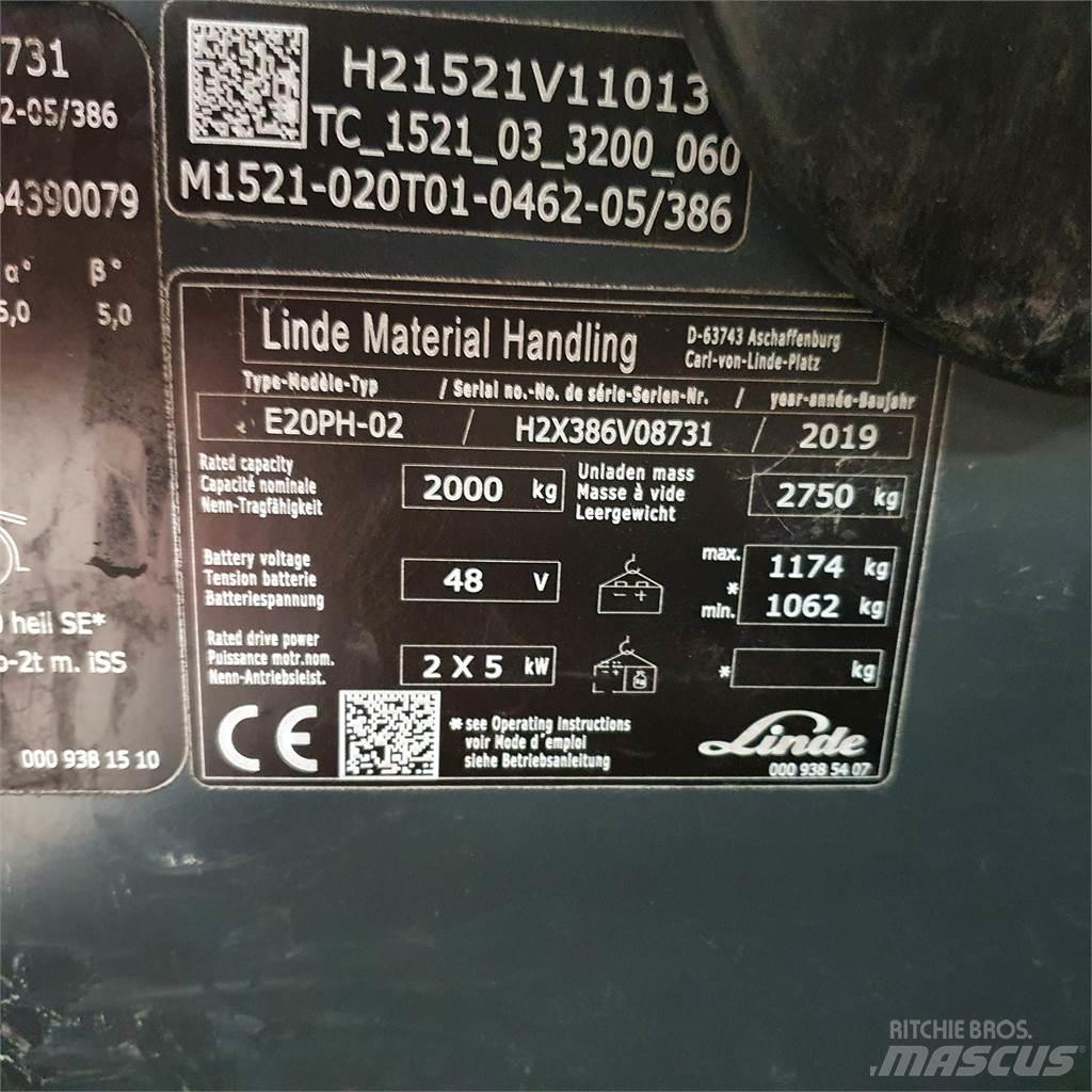 Linde E20PH Ηλεκτρικά περονοφόρα ανυψωτικά κλαρκ
