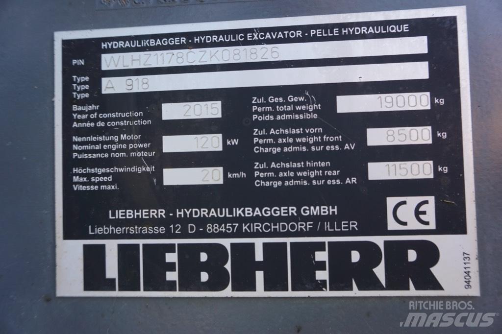 Liebherr A 918 Εκσκαφείς με τροχούς - λάστιχα
