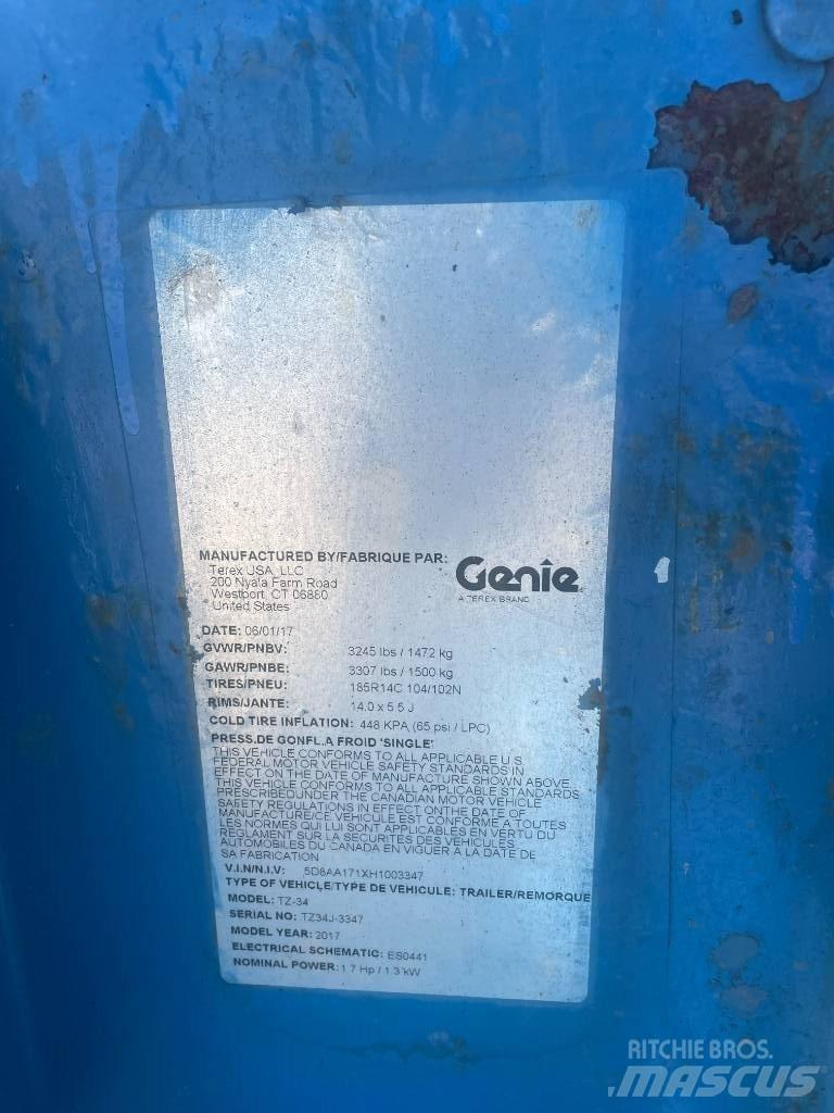 Genie TZ-34/20 Εναέριες πλατφόρμες τοποθετημένες σε ρυμούλκα