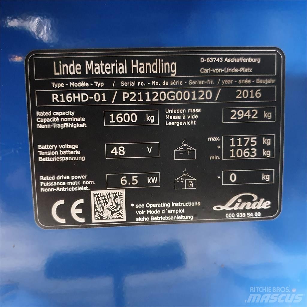 Linde R16HD Ανυψωτικά στενών δρόμων